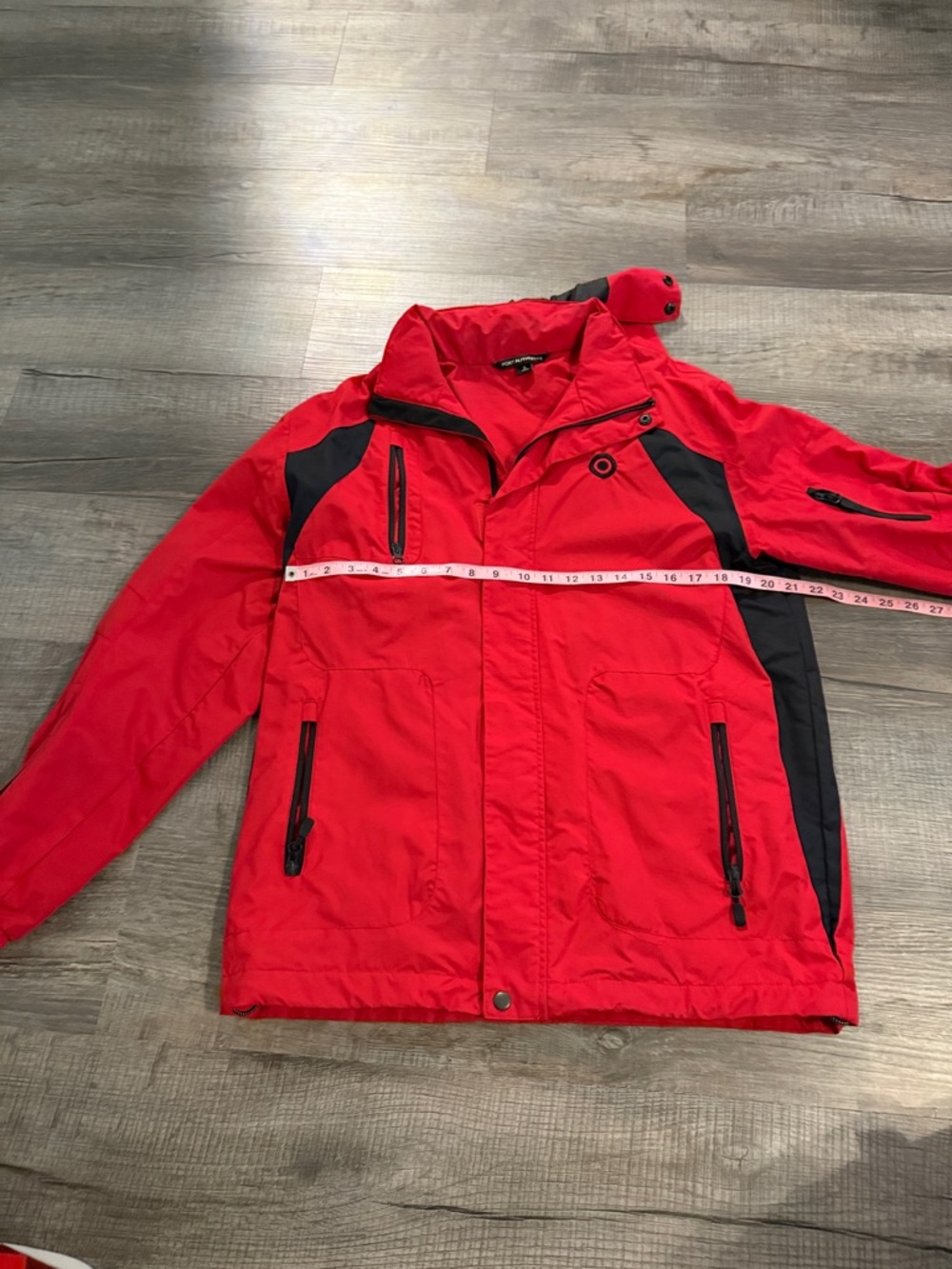 Port Authority Red and Black Raincoat Jacket